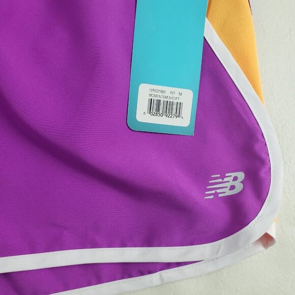 New Balance Momentum Running Short Womens Medium Purple Active Gym Lined 2" NEW - Picture 4 of 11